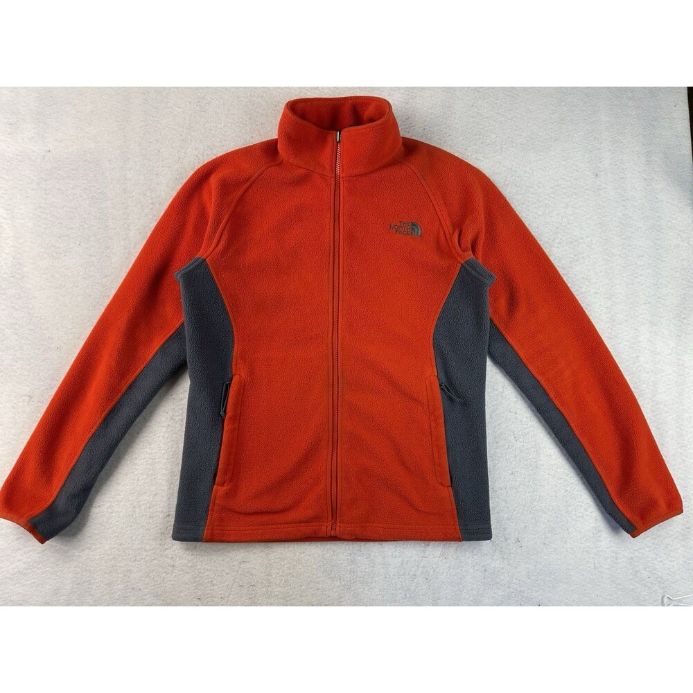 The North Face Men’s Small Orange Fleece Full Zip Hiking Outdoors Khumbu Jacket